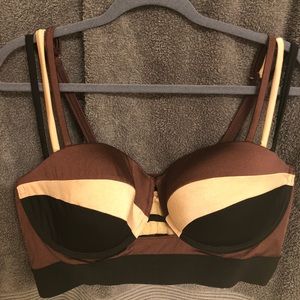 Lane Bryant 40DDD bikini top brown/black